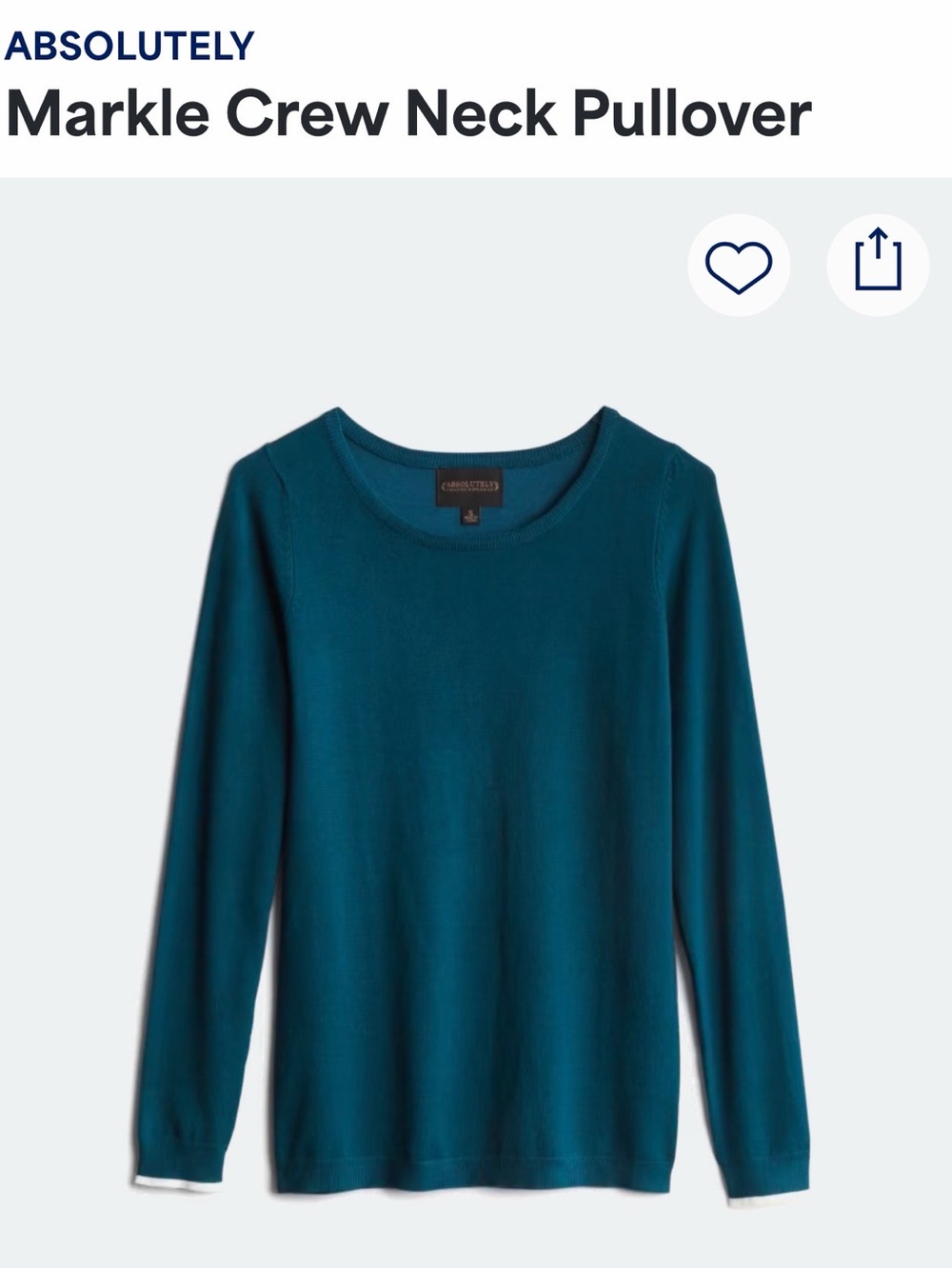 Absolutely Creative Worldwide Teal Crewneck Sweater